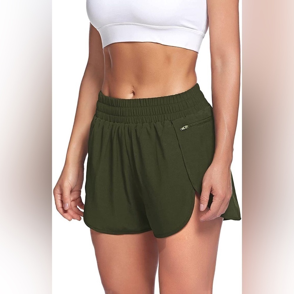 LaLaLa Womens Workout Shorts with Zip Pocket Quick-Dry size XL